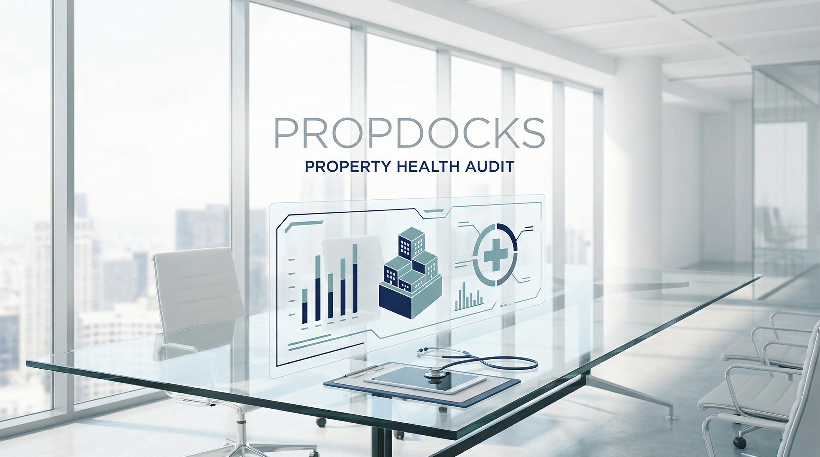 Modern office with data visualization